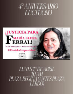 4to Aniversario Luctuoso de María Elena Ferral